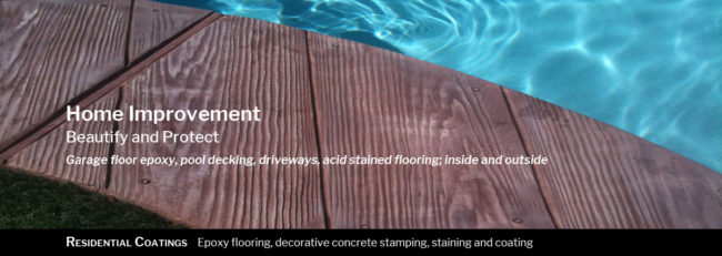 Residential Coatings: Epoxy flooring, decorative concrete stamping, staining and coating